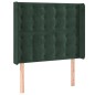 vidaXL Cabecero con LED de terciopelo verde oscuro 103x16x118/128 cm vidaXL Cabecero con LED de terciopelo verde oscuro 103x16x118/128 cm