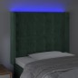 vidaXL Cabecero con LED de terciopelo verde oscuro 103x16x118/128 cm vidaXL Cabecero con LED de terciopelo verde oscuro 103x16x118/128 cm