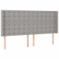vidaXL Cabecero con LED de tela gris claro 203x16x118/128 cm vidaXL Cabecero con LED de tela gris claro 203x16x118/128 cm