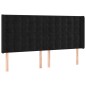 vidaXL Cabecero con LED de terciopelo negro 203x16x118/128 cm