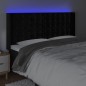 vidaXL Cabecero con LED de terciopelo negro 203x16x118/128 cm