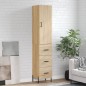 vidaXL Aparador de madera contrachapada roble Sonoma 34,5x34x180 cm