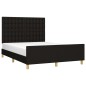 vidaXL Estructura de cama con cabecero de tela negro 140x200 cm vidaXL Estructura de cama con cabecero de tela negro 140x200 cm