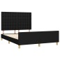 vidaXL Estructura de cama con cabecero de tela negro 140x200 cm vidaXL Estructura de cama con cabecero de tela negro 140x200 cm