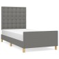 vidaXL Estructura de cama con cabecero de tela gris oscuro 80x200 cm vidaXL Estructura de cama con cabecero de tela gris oscuro 80x200 cm