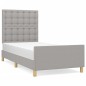 vidaXL Estructura de cama con cabecero de tela gris claro 100x200 cm