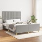 vidaXL Estructura de cama con cabecero de tela gris claro 140x200 cm