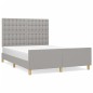 vidaXL Estructura de cama con cabecero de tela gris claro 140x200 cm