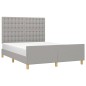 vidaXL Estructura de cama con cabecero de tela gris claro 140x200 cm