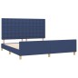 vidaXL Estructura de cama con cabecero de tela azul 160x200 cm