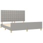 vidaXL Estructura de cama con cabecero gris claro tela 180x200 cm