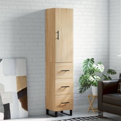 vidaXL Aparador de madera contrachapada roble Sonoma 34,5x34x180 cm