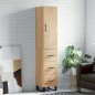 vidaXL Aparador de madera contrachapada roble Sonoma 34,5x34x180 cm vidaXL Aparador de madera contrachapada roble Sonoma 34,5x34x180 cm