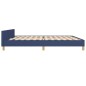 vidaXL Estructura de cama con cabecero de tela azul 200x200 cm
