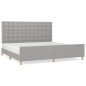 vidaXL Estructura de cama con cabecero de tela gris claro 200x200 cm vidaXL Estructura de cama con cabecero de tela gris claro 200x200 cm