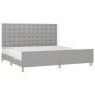 vidaXL Estructura de cama con cabecero de tela gris claro 200x200 cm vidaXL Estructura de cama con cabecero de tela gris claro 200x200 cm