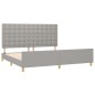 vidaXL Estructura de cama con cabecero de tela gris claro 200x200 cm vidaXL Estructura de cama con cabecero de tela gris claro 200x200 cm