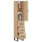 vidaXL Aparador de madera contrachapada roble Sonoma 34,5x34x180 cm vidaXL Aparador de madera contrachapada roble Sonoma 34,5x34x180 cm