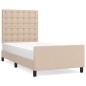 vidaXL Estructura de cama cabecero cuero sintético capuchino 80x200cm vidaXL Estructura de cama cabecero cuero sintético capuchino 80x200cm