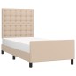 vidaXL Estructura de cama cabecero cuero sintético capuchino 80x200cm vidaXL Estructura de cama cabecero cuero sintético capuchino 80x200cm