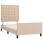 vidaXL Estructura de cama cabecero cuero sintético capuchino 80x200cm vidaXL Estructura de cama cabecero cuero sintético capuchino 80x200cm