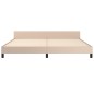 vidaXL Estructura de cama cabecero cuero sintético capuchino 200x200cm vidaXL Estructura de cama cabecero cuero sintético capuchino 200x200cm