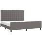 vidaXL Estructura de cama con cabecero cuero sintético gris 180x200cm vidaXL Estructura de cama con cabecero cuero sintético gris 180x200cm