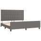 vidaXL Estructura de cama con cabecero cuero sintético gris 180x200cm vidaXL Estructura de cama con cabecero cuero sintético gris 180x200cm