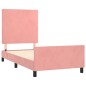 vidaXL Estructura de cama con cabecero de terciopelo rosa 90x190 cm