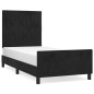 vidaXL Estructura de cama con cabecero de terciopelo negro 90x190 cm vidaXL Estructura de cama con cabecero de terciopelo negro 90x190 cm