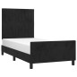 vidaXL Estructura de cama con cabecero de terciopelo negro 90x190 cm vidaXL Estructura de cama con cabecero de terciopelo negro 90x190 cm