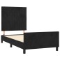 vidaXL Estructura de cama con cabecero de terciopelo negro 90x190 cm vidaXL Estructura de cama con cabecero de terciopelo negro 90x190 cm