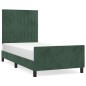 vidaXL Estructura cama con cabecero terciopelo verde oscuro 90x200 cm