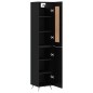 vidaXL Aparador de madera contrachapada negro 34,5x34x180 cm vidaXL Aparador de madera contrachapada negro 34,5x34x180 cm