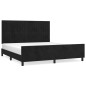 vidaXL Estructura de cama con cabecero de terciopelo negro 180x200 cm vidaXL Estructura de cama con cabecero de terciopelo negro 180x200 cm