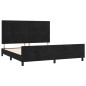 vidaXL Estructura de cama con cabecero de terciopelo negro 180x200 cm vidaXL Estructura de cama con cabecero de terciopelo negro 180x200 cm