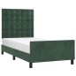 vidaXL Estructura cama con cabecero terciopelo verde oscuro 90x200 cm vidaXL Estructura cama con cabecero terciopelo verde oscuro 90x200 cm