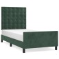 vidaXL Estructura cama con cabecero terciopelo verde oscuro 90x200 cm vidaXL Estructura cama con cabecero terciopelo verde oscuro 90x200 cm