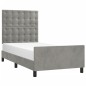 vidaXL Estructura de cama con cabecero terciopelo gris claro 90x200 cm vidaXL Estructura de cama con cabecero terciopelo gris claro 90x200 cm