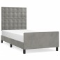 vidaXL Estructura de cama con cabecero terciopelo gris claro 90x200 cm vidaXL Estructura de cama con cabecero terciopelo gris claro 90x200 cm