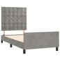 vidaXL Estructura de cama con cabecero terciopelo gris claro 90x200 cm vidaXL Estructura de cama con cabecero terciopelo gris claro 90x200 cm