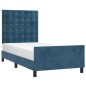 vidaXL Estructura cama con cabecero terciopelo azul oscuro 90x190 cm vidaXL Estructura cama con cabecero terciopelo azul oscuro 90x190 cm