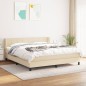 vidaXL Cama box spring con colchón tela color crema 160x200 cm vidaXL Cama box spring con colchón tela color crema 160x200 cm