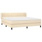 vidaXL Cama box spring con colchón tela color crema 160x200 cm vidaXL Cama box spring con colchón tela color crema 160x200 cm