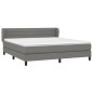 vidaXL Cama box spring con colchón tela gris oscuro 180x200 cm