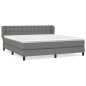 vidaXL Cama box spring con colchón tela gris oscuro 160x200 cm vidaXL Cama box spring con colchón tela gris oscuro 160x200 cm