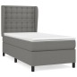 vidaXL Cama box spring con colchón tela gris oscuro 90x200 cm vidaXL Cama box spring con colchón tela gris oscuro 90x200 cm