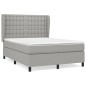 vidaXL Cama box spring con colchón tela gris claro 140x190 cm vidaXL Cama box spring con colchón tela gris claro 140x190 cm