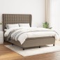 vidaXL Cama box spring con colchón tela gris taupe 140x200 cm vidaXL Cama box spring con colchón tela gris taupe 140x200 cm