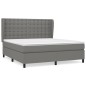 vidaXL Cama box spring con colchón tela gris oscuro 160x200 cm vidaXL Cama box spring con colchón tela gris oscuro 160x200 cm